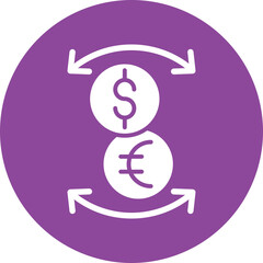 Currency Exchange glyph circle icon