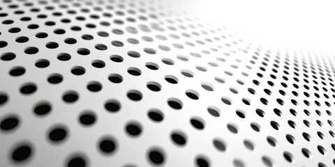 Close up of a white surface with many small holes