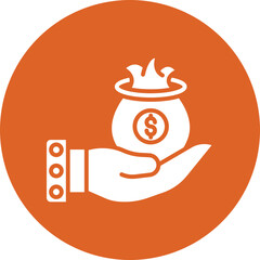 Payroll Icon glyph circle icon