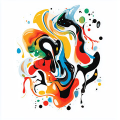 An abstract illustration featuring flowing, wave-like shapes in different colors conveying elegance and motion, isolated on a white background