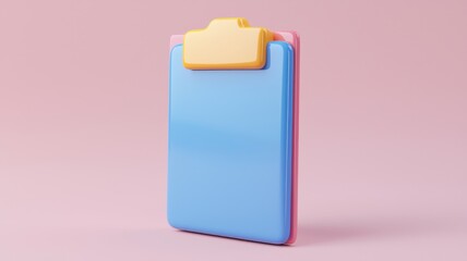 Colorful clipboard against a soft pink background.