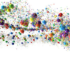 Confetti, paper triangle on the floor, fancy, colorful, celebration party