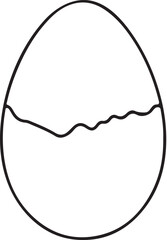 Egg line art silhouette vector isolated on white background