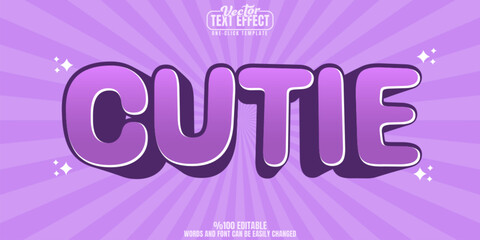 Cute editable text effect, customizable cartoon and character 3d font style