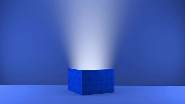 open gift box with light effect as template - 3d rendering 4k