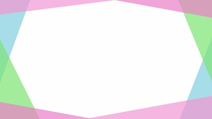 ピンクとグリーンとブルーのシンプルなラインのフレーム