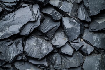 Dark gray slate stone wall texture background. (2)