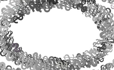 Falling dollar sign. 3D rendering.