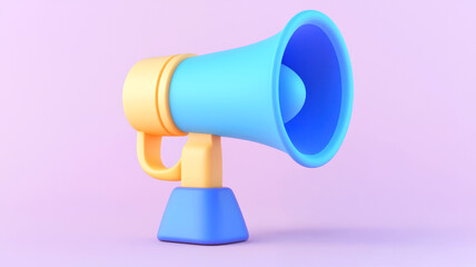 Colorful megaphone on a pastel background for announcements and promotions.