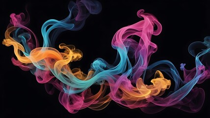 Colorful Smoke Art on a Black Background
