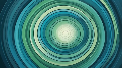 Fototapeta premium Concentric Circular Waves in Blue and Green Gradient