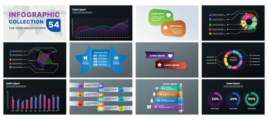 A comprehensive infographic set with modern design elements, including charts, flowcharts, and icons. Perfect for business presentations, marketing strategies, and project planning.