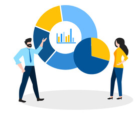 business people with chart