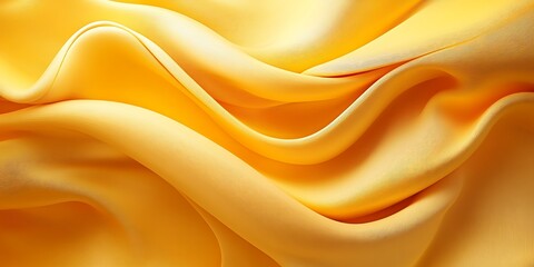 Obraz premium Luxurious yellow silk fabric with soft waves and folds.