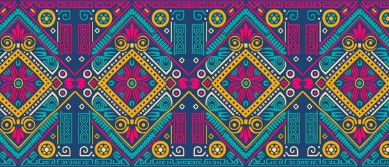 Indian ethnic Seamless pattern background , vector illustration design.