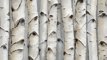 Obraz premium White Birch Tree Trunks Close Up Texture