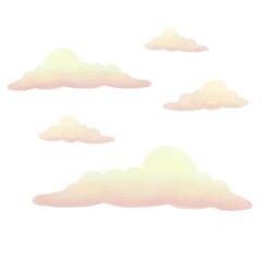 Group of sunset clouds 