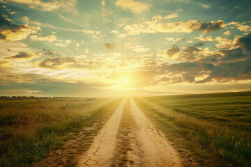 Fantastically beautiful staircase leading to cloudy sky at natural light