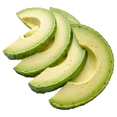 sliced avocado isolated