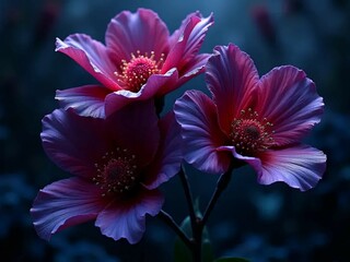 Dark colorful flowers
