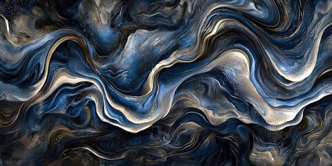 Blue and gold wave pattern