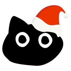 Cute Graphic of a Face with Santa Hat