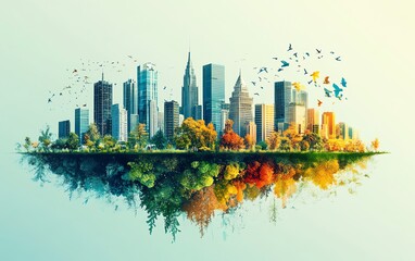 Obraz premium A powerful representation of the new generation shaping the world, with vibrant cities, renewable energy, and diverse people working together for change