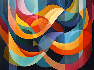 Obraz premium The abstract painting radiates a captivating energy, drawing the viewer into a world of vibrant contrasts and emotional intensity. 