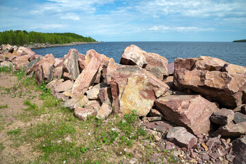 The shore of Lake Onega. Republic of Karelia, Russia