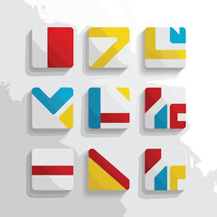 arrow icon symbols set colorful art illustration