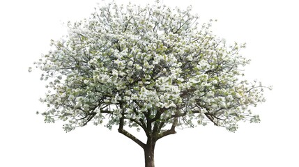  The Captivating White Background Cherry Blossom Tree: A Vision of Delicate Beauty and Springtime Splendor.