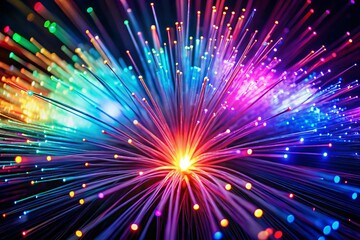Wide-Angle Abstract Fiber Optic Lights Background -  High Resolution Image