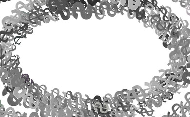 Falling dollar sign. 3D rendering.