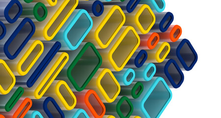 Multicolor abstract background banner of triangles , all the colors of the rainbow