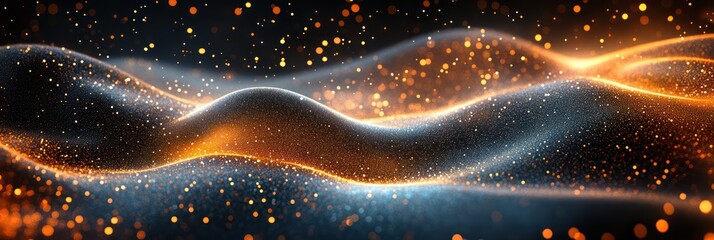 Obraz premium Abstract Glittering Waves: A Digital Art Masterpiece