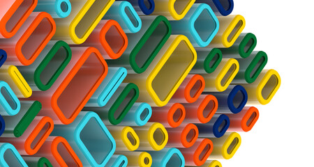 Multicolor abstract background banner of triangles , all the colors of the rainbow