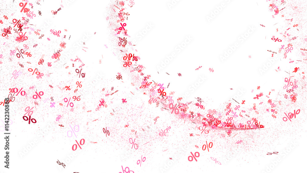 Aufkleber 3d sales icons floating in the air 3d rendering
