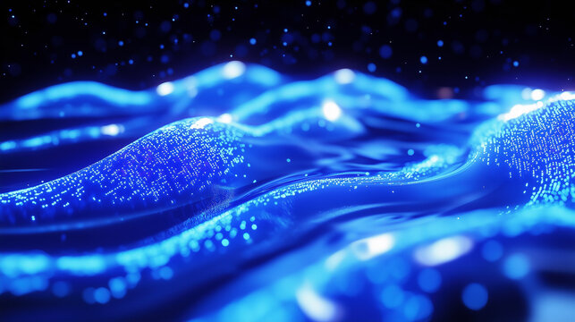 glowing binary codes river