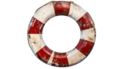 Lifesaver on the sea, transparent background