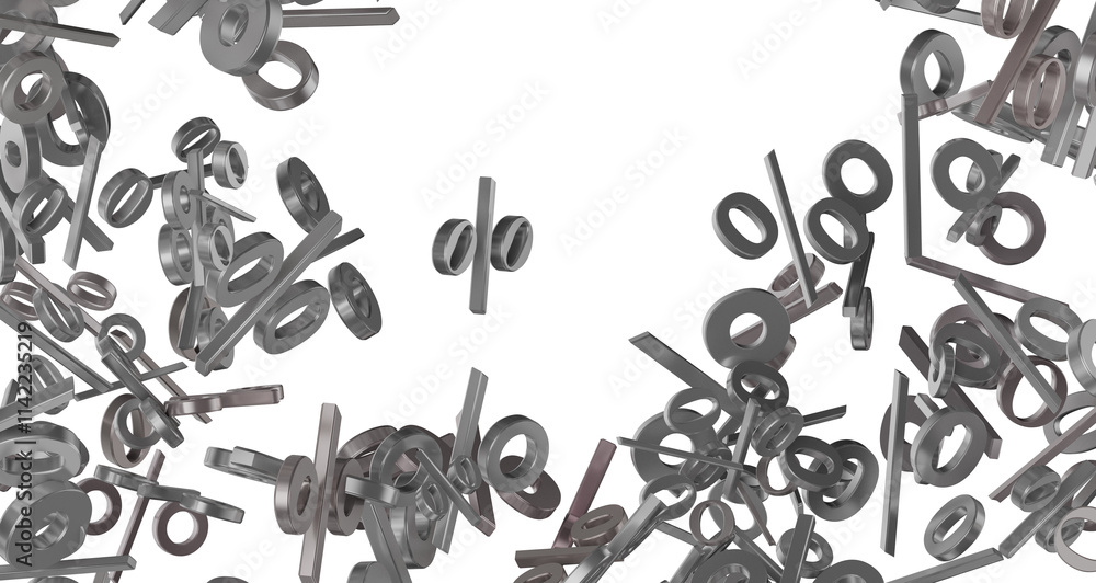 Poster 3d Sales icons floating in the air 3D rendering