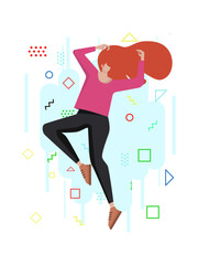 a female model who acts like jumping