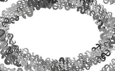 Falling dollar sign. 3D rendering.