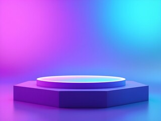 Minimalist blue gradient podium for product displays