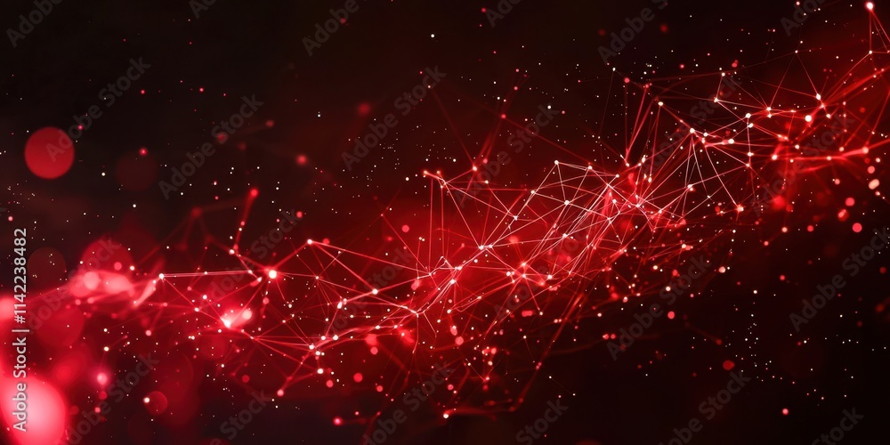 Aufkleber Red line with many dots and lines