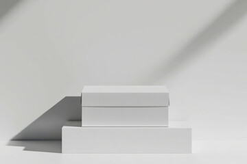 Obraz premium White cardboard postal, mailing box mockup