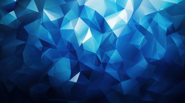 Abstract Blue Triangular Geometric Pattern Background
