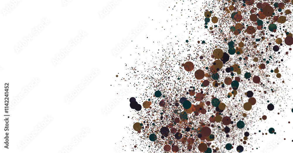Poster multicolor confetti abstract background with a lot of falling pieces, isolated on a white background
