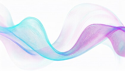Abstract Colorful Gradient Wave Lines. Futuristic Flow of Blue and Purple Digital Curves for Modern Art, Technology, AI Visualizations, Web Design Backgrounds, and Creative Innovation Concepts