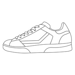  Sneaker outline drawing drawn in a sketch style vector  illustration template design