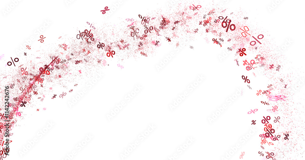 Poster 3d Sales icons floating in the air 3D rendering